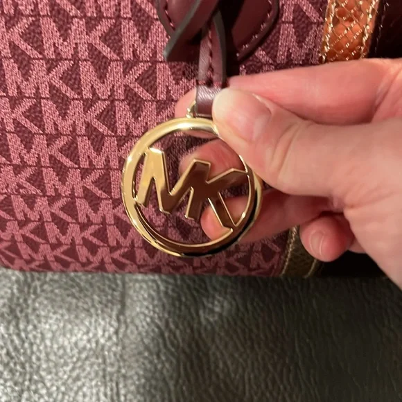 Michael Kors Burgundy and Gold Satchel - Picture 11 of 13